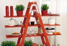 Las escaleras de mano, un interesante elemento decorativo Las escaleras de mano, un interesante elemento decorativo